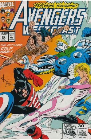 Avengers West Coast 88 published by Marvel with cover art by Dave Ross
