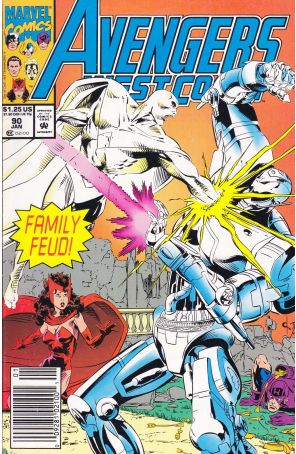Avengers West Coast 90 (Newsstand) published by Marvel with cover art by Dave Ross
