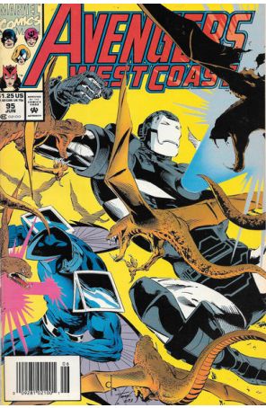 Avengers West Coast 95 (Newsstand) published by Marvel with cover art by Dave Ross