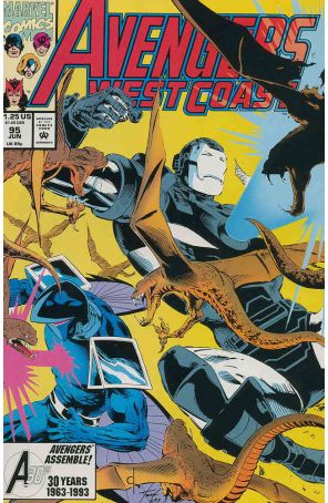 Avengers West Coast 95 published by Marvel with cover art by Dave Ross