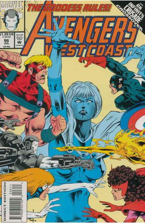 Avengers West Coast 96 published by Marvel with cover art by Dave Ross