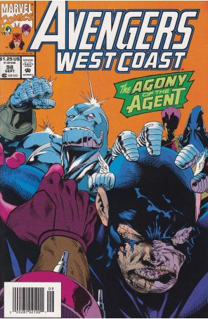 Avengers West Coast 98 (Newsstand) published by Marvel with cover art by Dave Ross