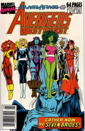 Avengers West Coast Annual 4 (Newsstand) published by Marvel with cover art by John Byrne