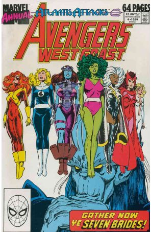 Avengers West Coast Annual 4 published by Marvel with cover art by John Byrne