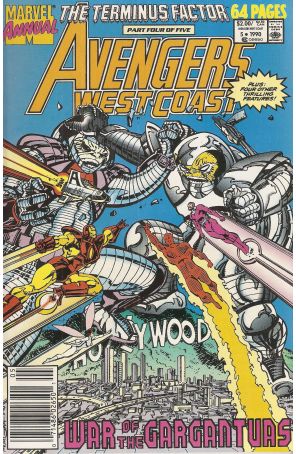 Avengers West Coast Annual 5 (Newsstand) published by Marvel with cover art by Tom Morgan