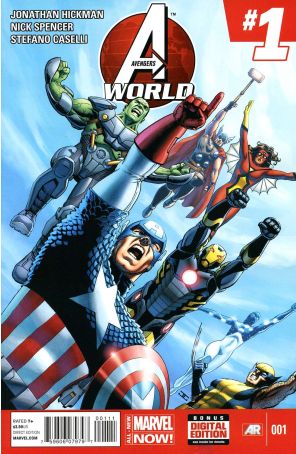 Avengers World 1 published by Marvel with cover art by John Cassaday