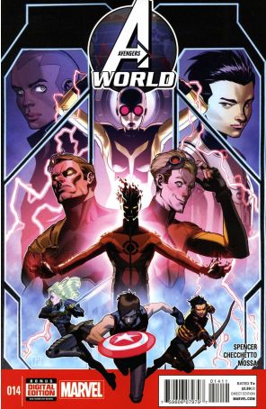 Avengers World 14 published by Marvel with cover art by Jorge Molina