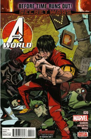 Avengers World 20 published by Marvel with cover art by Sanford Greene