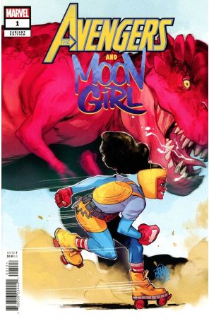 The Avengers and Moon Girl 1A published by Marvel with cover art by Jahnoy Lindsay