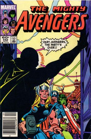 The Avengers 242 (Newsstand) published by Marvel with cover art by Al Milgrom
