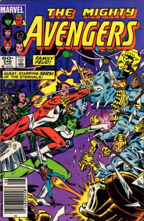 The Avengers 246 (Newsstand) published by Marvel with cover art by Al Milgrom