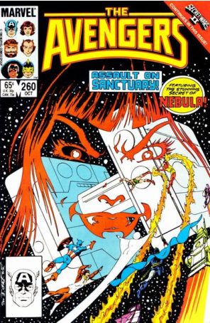 The Avengers 260 published by Marvel with cover art by John Byrne