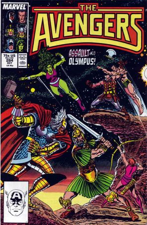 The Avengers 284 published by Marvel with cover art by John Buscema