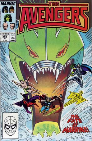 The Avengers 293 published by Marvel with cover art by John Buscema