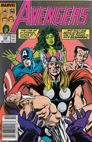 The Avengers 308 (Newsstand) published by Marvel with cover art by Paul Ryan