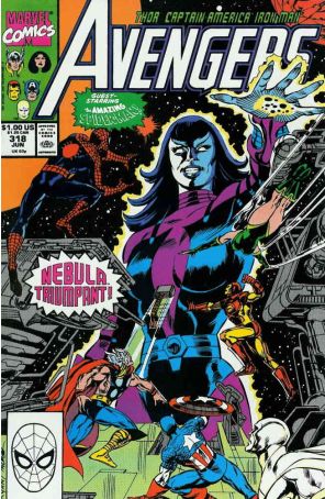 The Avengers 318 published by Marvel with cover art by Paul Ryan