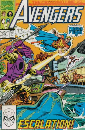 The Avengers 322 published by Marvel with cover art by Paul Ryan