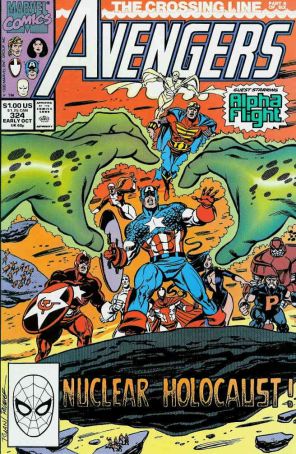 The Avengers 324 published by Marvel with cover art by Paul Ryan