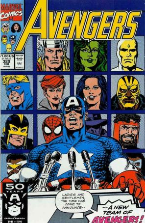 The Avengers 329 published by Marvel with cover art by Paul Ryan