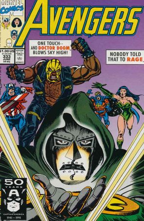 The Avengers 333 published by Marvel with cover art by Tom Morgan