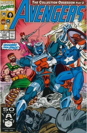The Avengers 335 published by Marvel with cover art by Ron Lim