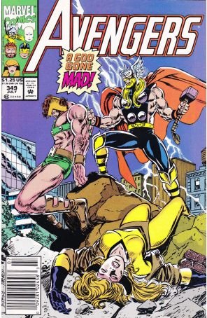 The Avengers 349 (Newsstand) published by Marvel with cover art by Steve Epting