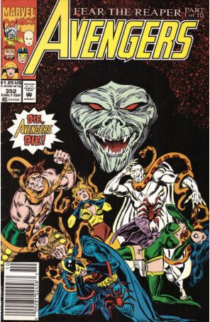 The Avengers 352 (Newsstand) published by Marvel with cover art by M.C. Wyman