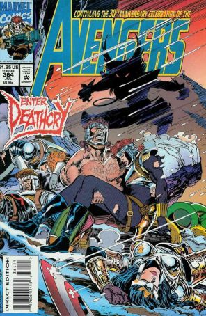 The Avengers 364 published by Marvel with cover art by Steve Epting