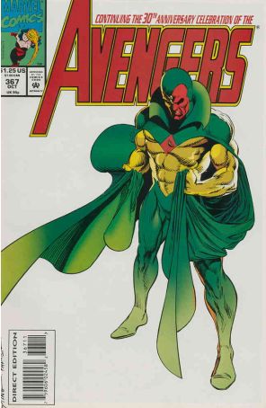 The Avengers 367 published by Marvel with cover art by Steve Epting