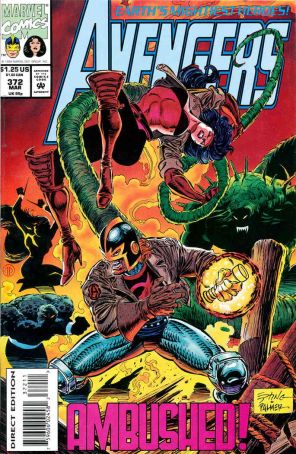 The Avengers 372 published by Marvel with cover art by Steve Epting