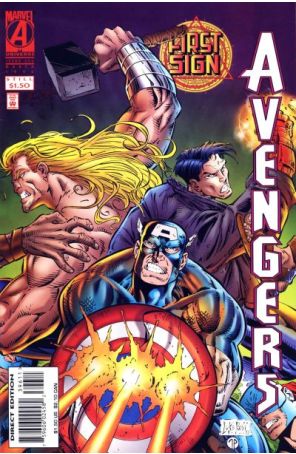 The Avengers 396 published by Marvel with cover art by Luke Ross
