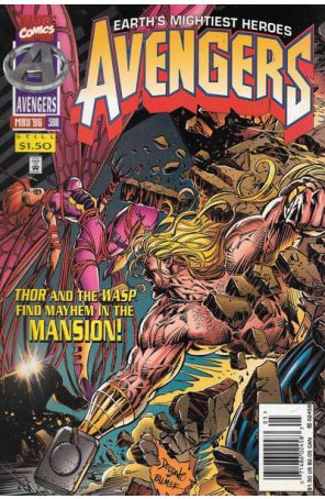 The Avengers 398 (Newsstand) published by Marvel with cover art by Mike Deodato Jr.
