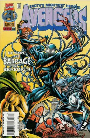 The Avengers 399 published by Marvel with cover art by Mike Deodato Jr.