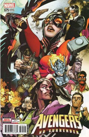 The Avengers 675 (3rd) published by Marvel with cover art by Pepe Larraz