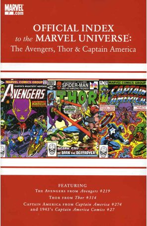 Avengers, Thor And Captain America: Official Index to the Marvel Universe 7 published by Marvel