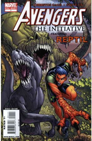 Avengers: The Initiative Featuring Reptil 1 published by Marvel with cover art by Humberto Ramos