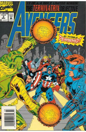 Avengers: The Terminatrix Objective 3 (Newsstand) published by Marvel with cover art by Mike Gustovich