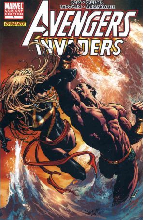 Avengers/Invaders 5A published by Marvel with cover art by Mike Deodato Jr.