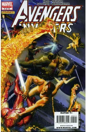 Avengers/Invaders 5 published by Marvel with cover art by Alex Ross