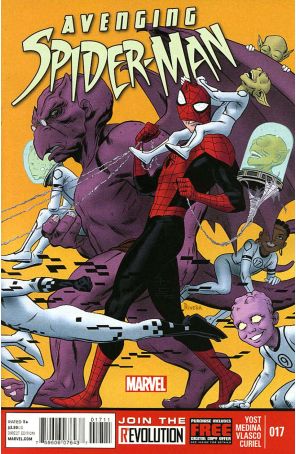 Avenging Spider-Man 17 published by Marvel with cover art by Paolo Rivera