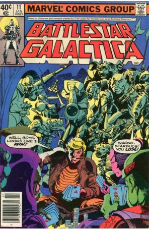 Battlestar Galactica (Marvel) 11 (Newsstand) published by Marvel with cover art by Walt Simonson