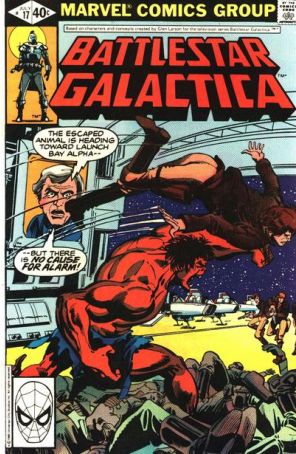 Battlestar Galactica (Marvel) 17 published by Marvel with cover art by Walt Simonson