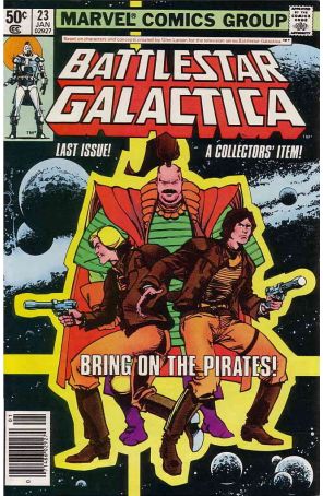 Battlestar Galactica (Marvel) 23 (Newsstand) published by Marvel with cover art by Walt Simonson