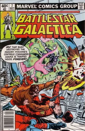 Battlestar Galactica (Marvel) 7 (Newsstand) published by Marvel with cover art by Rich Buckler