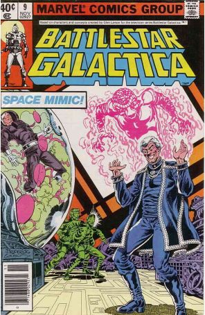 Battlestar Galactica (Marvel) 9 (Newsstand) published by Marvel with cover art by Pat Broderick