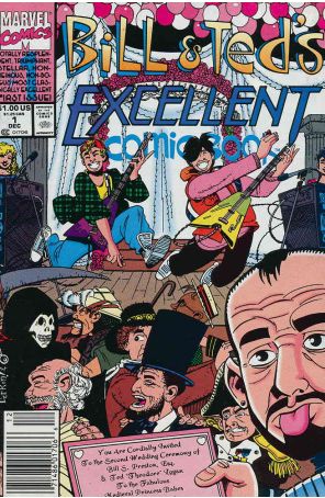 Bill And Ted's Excellent Comic Book 1 (Newsstand) published by Marvel with cover art by Evan Dorkin