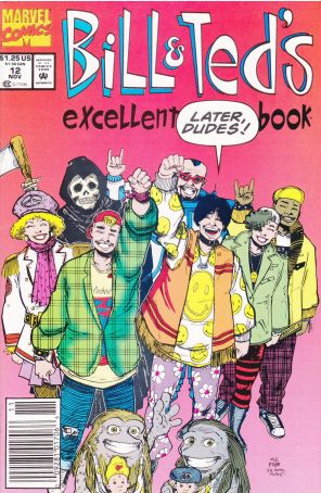 Bill And Ted's Excellent Comic Book 12 (Newsstand) published by Marvel with cover art by Evan Dorkin