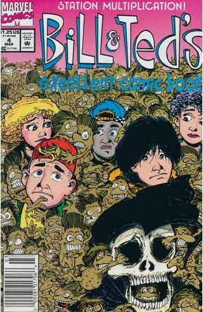 Bill And Ted's Excellent Comic Book 4 (Newsstand) published by Marvel with cover art by Evan Dorkin
