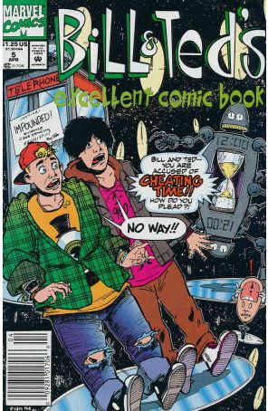 Bill And Ted's Excellent Comic Book 5 (Newsstand) published by Marvel with cover art by Evan Dorkin