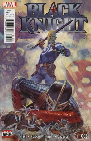 Black Knight (2nd Series) 5 published by Marvel with cover art by Julian Totino Tedesco